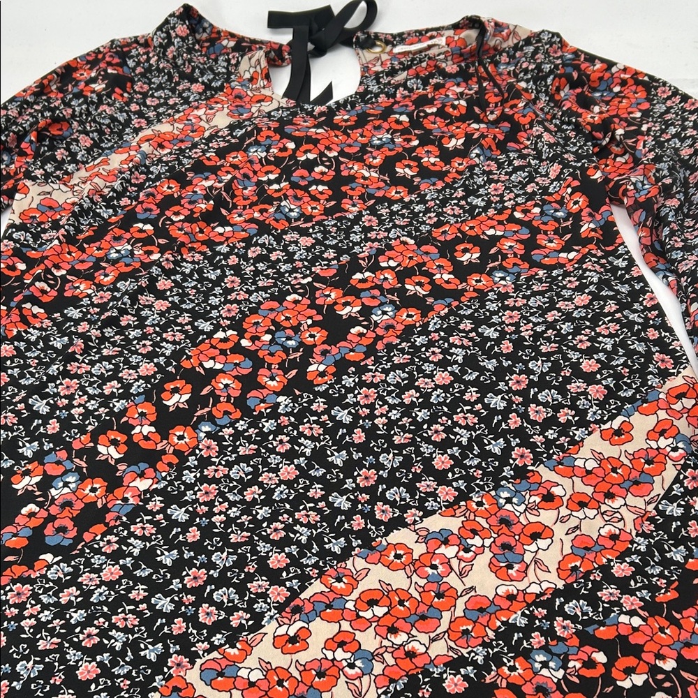 Floral Black and Red Women's Top